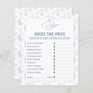 Toile De Jouy Western Baby shower Price Guess Game