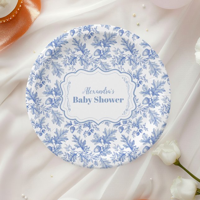 Toile De Jouy Woodland  Baby Shower Paper Plates (Creator Uploaded)