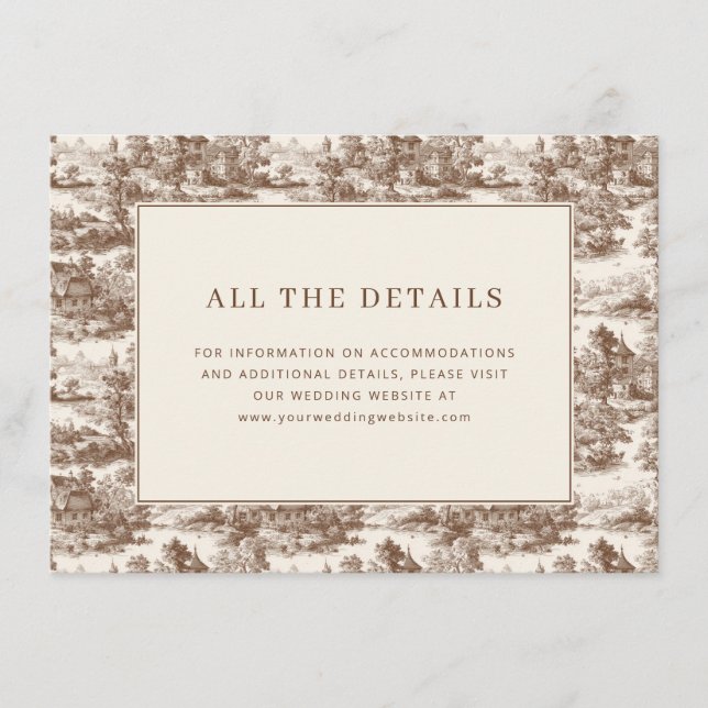 Toile de Romance Wedding Enclosure Card (Front)