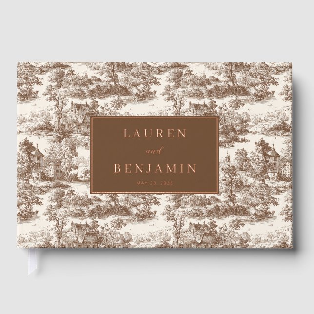 Toile de Romance Wedding Foil Guest Book (Front)