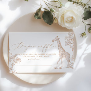 Toile Diaper raffle ticket boho Safari Enclosure Card