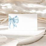 Toile Dusty Blue French Bow bridal shower Place Card<br><div class="desc">Toile Dusty Blue French Bow bridal shower Place Card
Matching items available.</div>