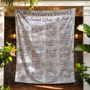 Toile Fabric Alphabetical Wedding Seating Chart Tapestry