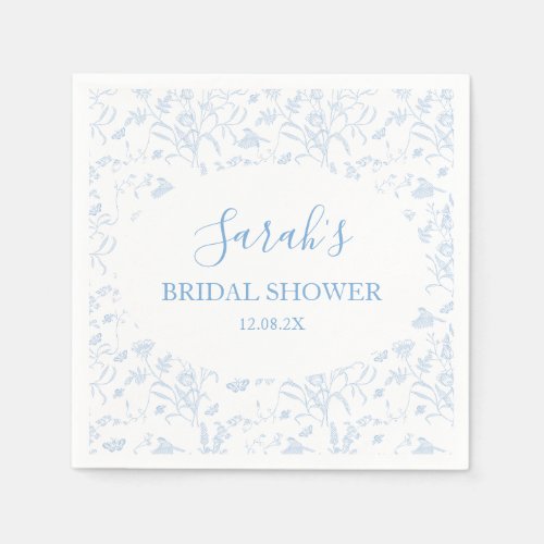 Toile Floral Bridal Shower Napkins