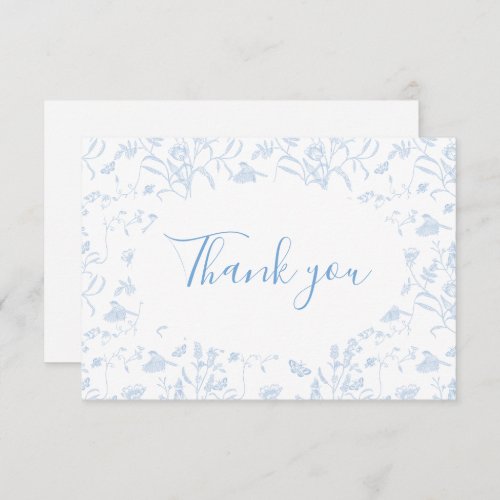 Toile Floral Bridal Shower Thank You Card