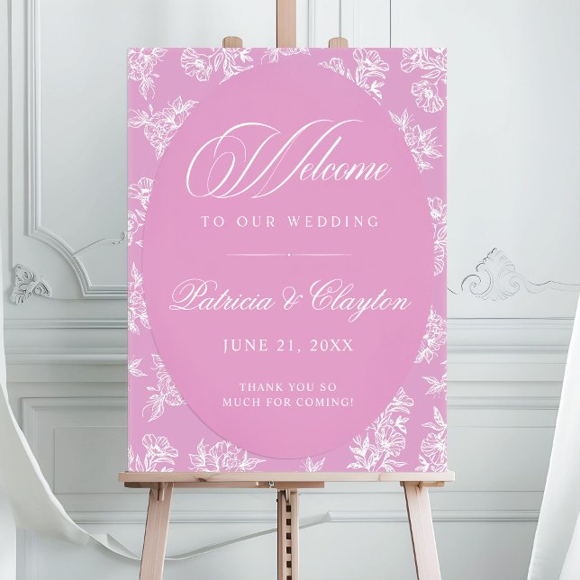 Toile Floral Chinoiserie Wedding Sign Welcome SiGN (Creator Uploaded)