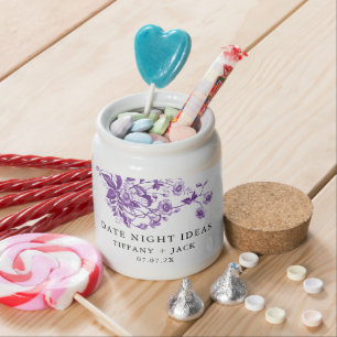 Toile Floral Date Night Jar Bridal Shower Games