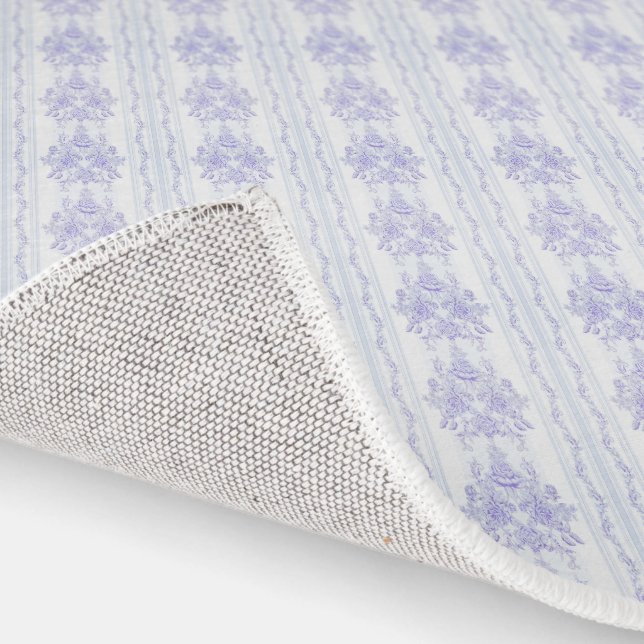 Toile, floral pattern,lavender,white,baroque,chic rug (Indoor)