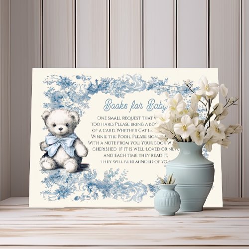Toile Floral Teddy Bear Books for Baby Invitation