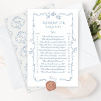 Toile French mommy or Daddy baby shower game