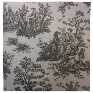 Toile in Black & White Cloth Napkin