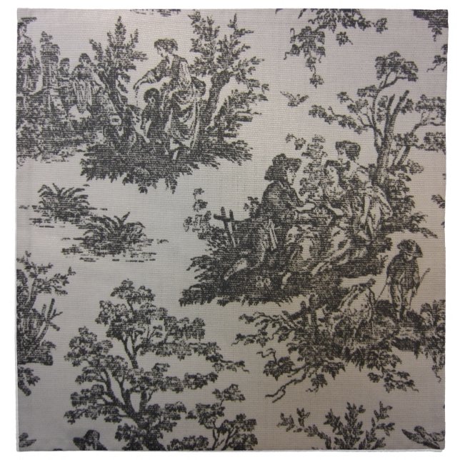 Toile in Black & White Cloth Napkin (Front)