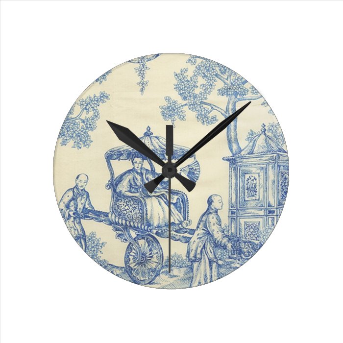 Toile in Blue & White Clock