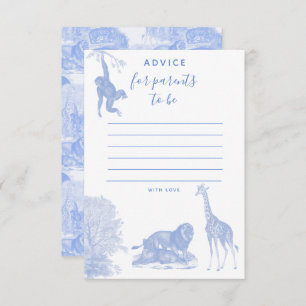 Toile Jungle Animal Safari baby Shower Advice Card
