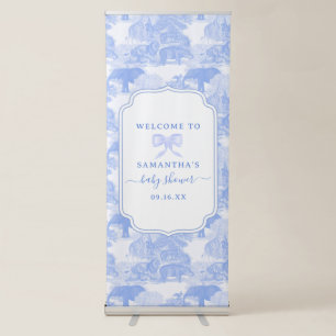 Toile Jungle Animal Safari Chinoiserie Baby Shower Retractable Banner