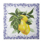 Toile Lemons Ceramic Tile<br><div class="desc">This lovely European style ceramic tile features luscious lemons surrounded by a toile border!</div>