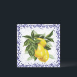Toile Lemons Flat Blank Greeting Card<br><div class="desc">These lovely European style blank greeting card features luscious lemons surrounded by a toile border! A bunch of bright, ripe lemons on a branch encircled with generous green leaves. A border of royal navy blue toile filagree borders the design. A perfect card to that's got Italian (or) French countryside inspired...</div>