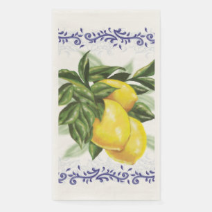 Toile Lemons Paper Guest Towels