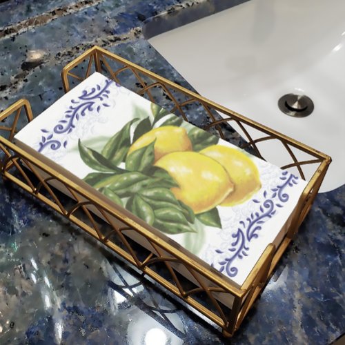 Toile Lemons Paper Guest Towels