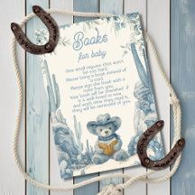 Toile Little Cowboy Teddy Bear Books for Baby card
