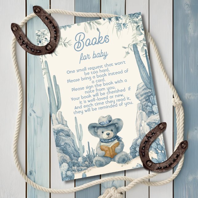Toile Little Cowboy Teddy Bear Books for Baby card (Creator Uploaded)