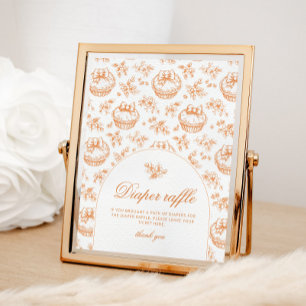 Toile Little cutie gender neutral Diaper raffle Poster