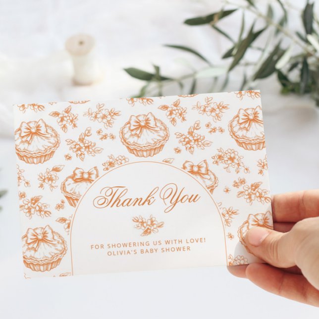 Toile Little Cutie Pie baby shower thank you Card (Creator Uploaded)