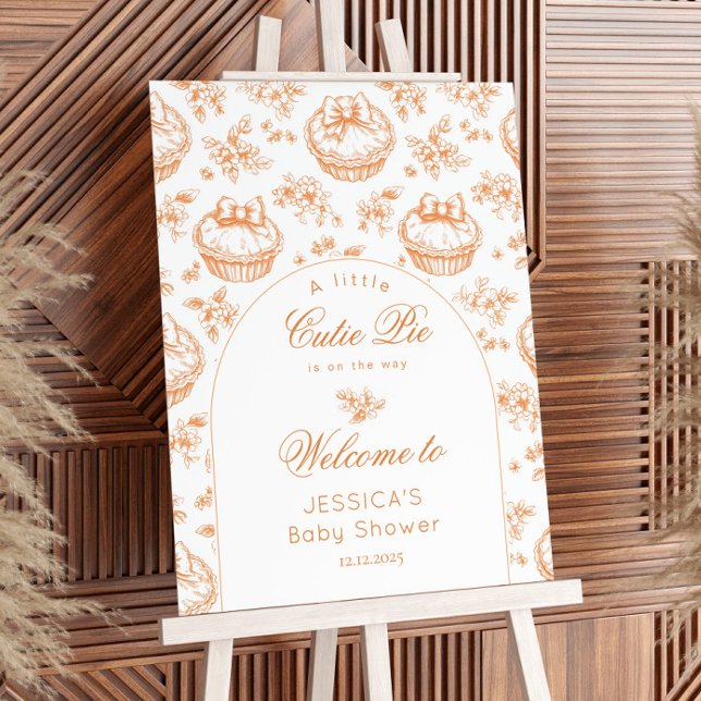 Toile Little Cutie Pie Baby shower Welcome Foam Board (Creator Uploaded)