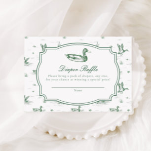 Toile Mallard Duck Gender Neutral Baby Shower Enclosure Card
