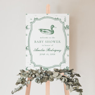 Toile Mallard Duck Gender Neutral Baby Shower Foam Board