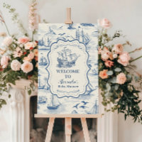 Toile Nautical Baby Shower