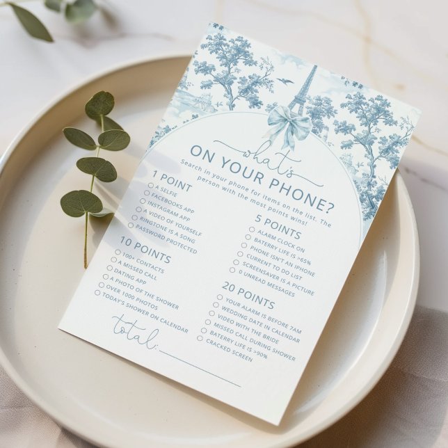 Toile Paris what's on your phone bridal game (Creator Uploaded)