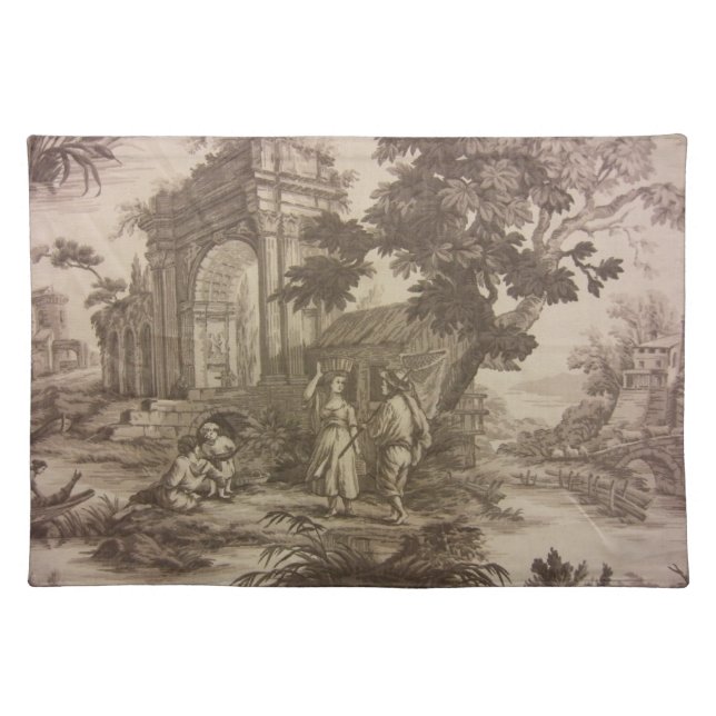Toile -- Peasant Scene Cloth Placemat (Front)