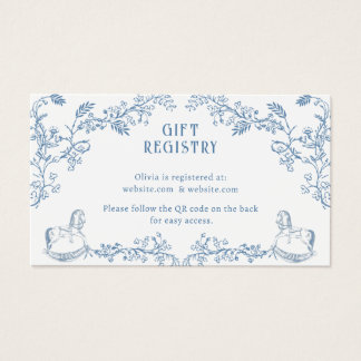 Toile Registry Baby Shower Enclosure card