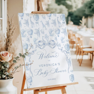 Toile Safari animals Arch Baby shower Welcome Foam Board