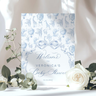 Toile Safari animals Arch Baby shower Welcome Poster