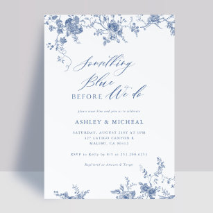 Wedding Cards  Blue Single Sheet Invitation Card-KNS9001S