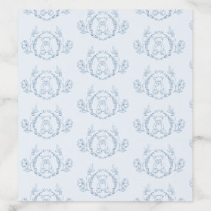 Toile Teddy bear blue vintage Baby shower Envelope Liner