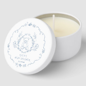 Toile Teddy bear Chinoiserie vintage baby shower Mini Candle Favors