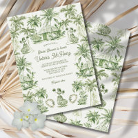 Toile Tropical Hawaiian Island Bridal Shower