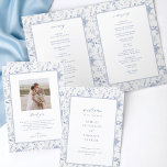 Toile Victorian Blue Floral Wedding Ceremony Program<br><div class="desc">Toile Victorian Blue Floral Wedding Ceremony Programs</div>