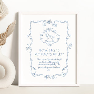 Toile Vintage Chinoiserie How big is her belly Poster