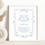 Toile Vintage Teddy bear Favors baby shower Poster<br><div class="desc">Toile Vintage Teddy bear Favors baby shower Poster
Matching items available.</div>