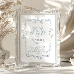 Toile Vintage Teddy bear Pacifier Hunt game Poster