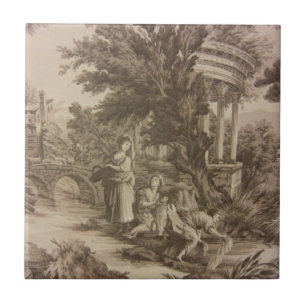 Toile - Wash Day at the River Ceramic Tile