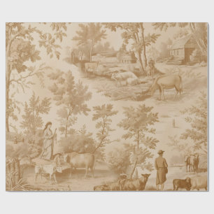 Toile Wrapping Paper