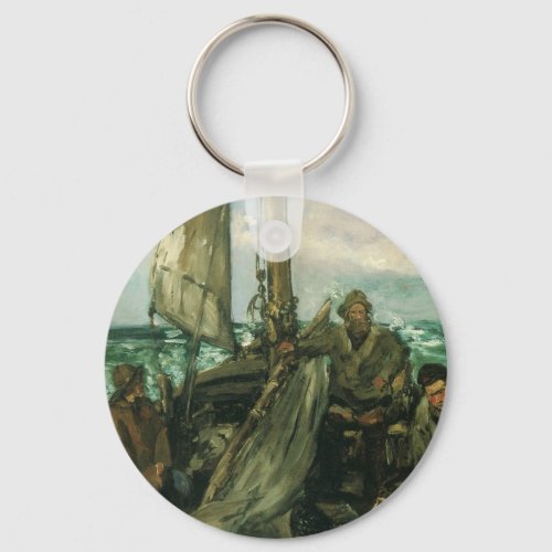 Toilers of the Sea by Edouard Manet Vintage Art Keychain