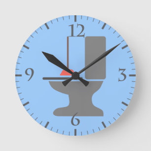 Toilet and Plunger Round Clock