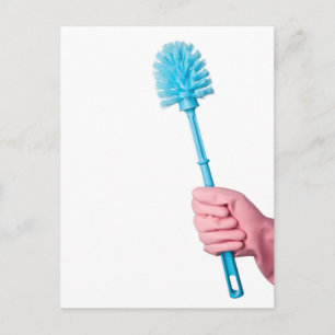 Toilet bowl brush postcard