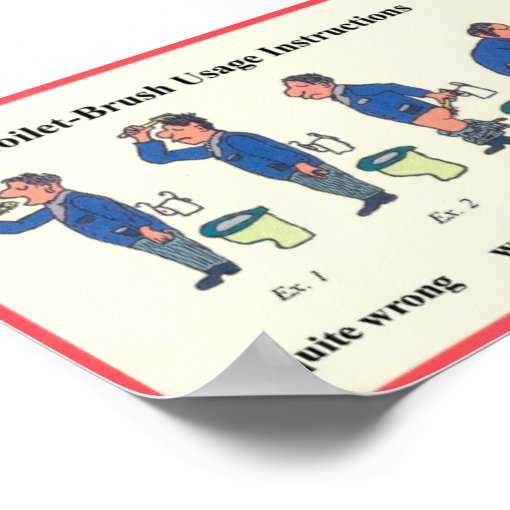 Toilet Brush Instructions Poster Zazzle